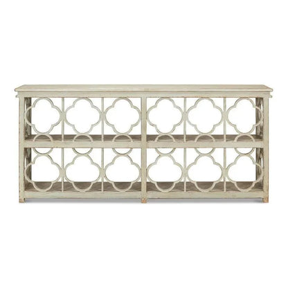Quatrefoil Bookshelf Console Table Shelves - LOOMLAN - Sarreid - Console Tables