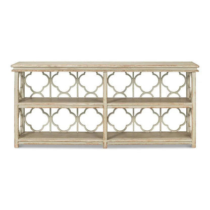 Quatrefoil Bookshelf Console Table Shelves - LOOMLAN - Sarreid - Console Tables