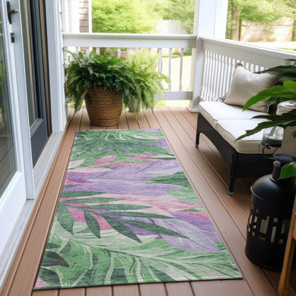 LOOMLAN Rugs Quilene Green Washable Indoor-Outdoor Rug