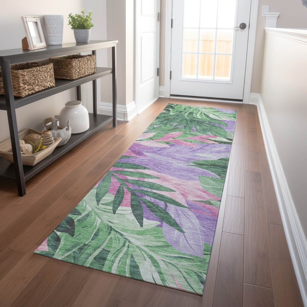 LOOMLAN Rugs Quilene Green Washable Indoor-Outdoor Rug