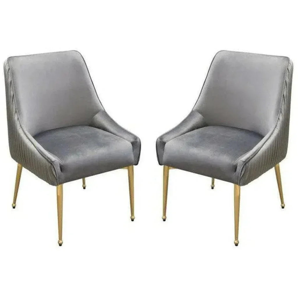 Diamond Sofa Quinn Velvet Armless Dining Chair 2PC