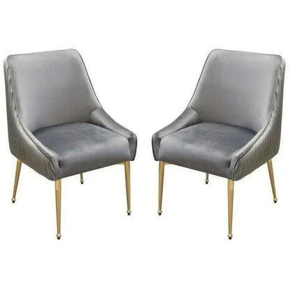 Diamond Sofa Quinn Velvet Armless Dining Chair 2PC
