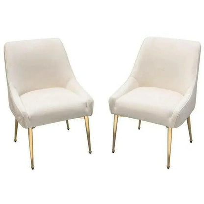 Diamond Sofa Quinn Velvet Armless Dining Chair 2PC