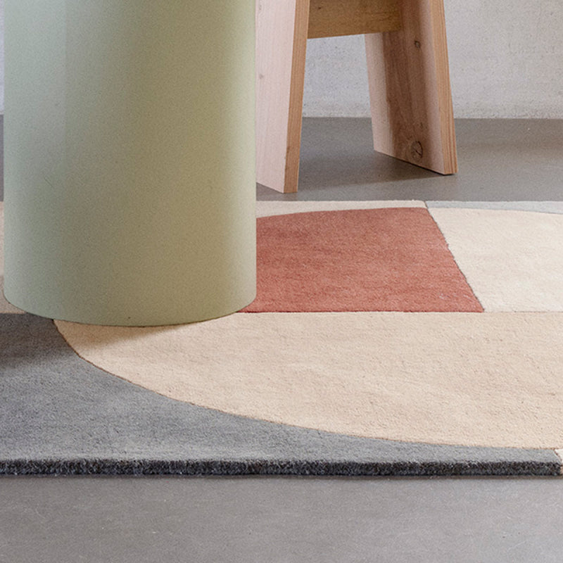 Radiality Ruby Wool Area Rug By Linie Design