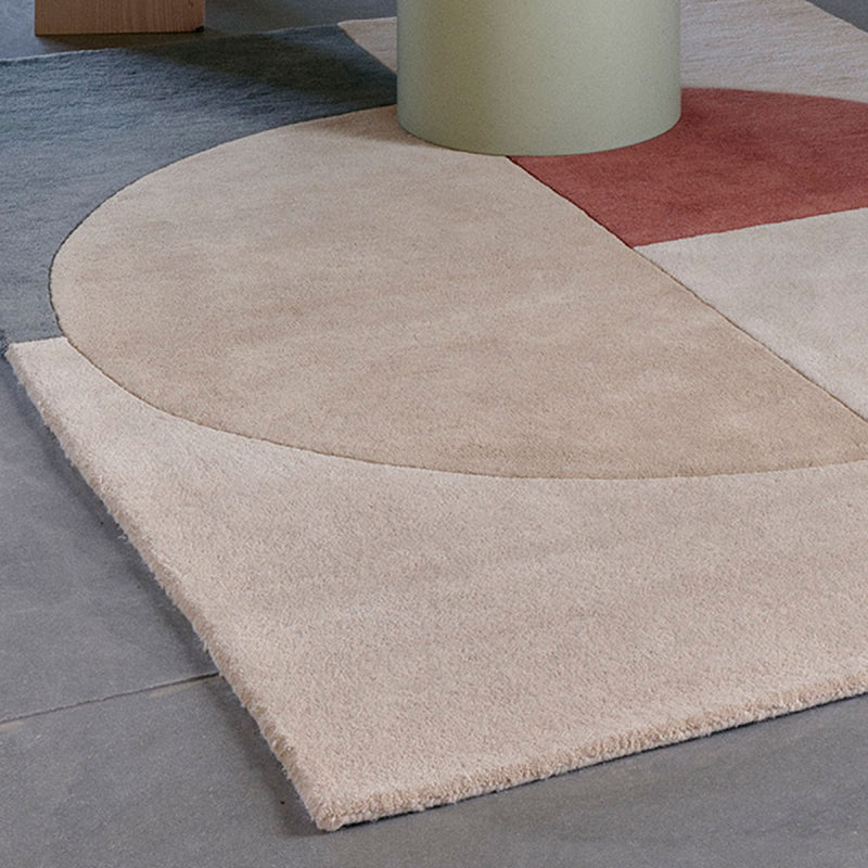 Radiality Ruby Wool Area Rug By Linie Design