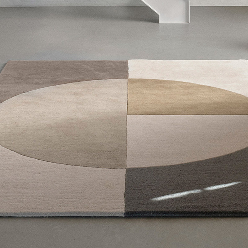 Radiality Olive Wool Area Rug By Linie Design