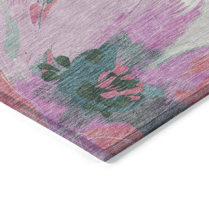 LOOMLAN Rugs Raffila Teal Washable Indoor-Outdoor Rug