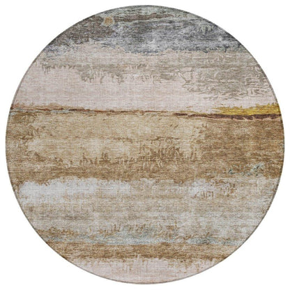 LOOMLAN Rugs Raffinna Brown Washable Indoor-Outdoor Rug