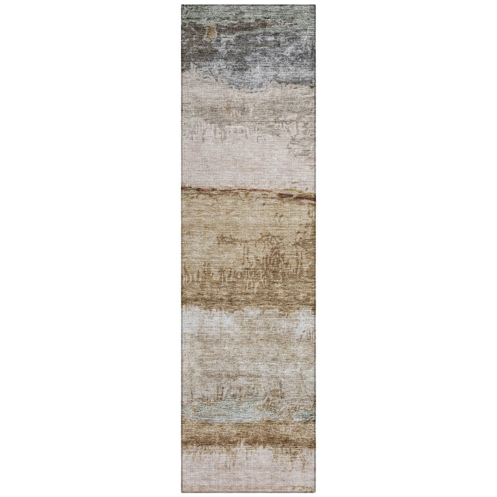 LOOMLAN Rugs Raffinna Brown Washable Indoor-Outdoor Rug