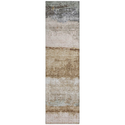 LOOMLAN Rugs Raffinna Brown Washable Indoor-Outdoor Rug