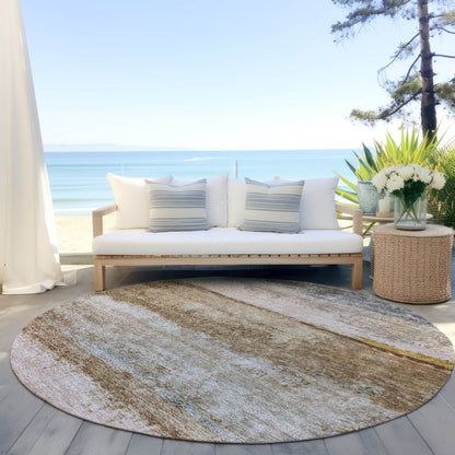 LOOMLAN Rugs Raffinna Brown Washable Indoor-Outdoor Rug