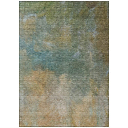 LOOMLAN Rugs Raffira Green Washable Indoor-Outdoor Rug