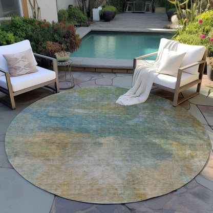LOOMLAN Rugs Raffira Green Washable Indoor-Outdoor Rug