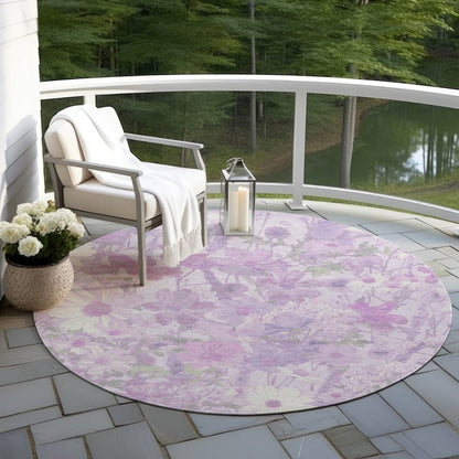 LOOMLAN Rugs Raimana Purple Washable Indoor-Outdoor Rug