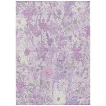 LOOMLAN Rugs Raimana Purple Washable Indoor-Outdoor Rug
