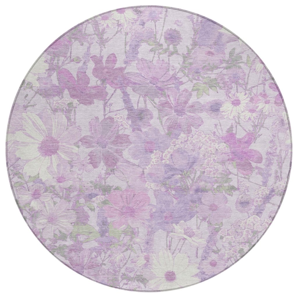 LOOMLAN Rugs Raimana Purple Washable Indoor-Outdoor Rug