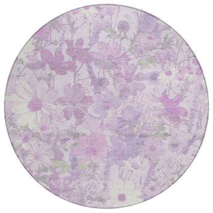 LOOMLAN Rugs Raimana Purple Washable Indoor-Outdoor Rug
