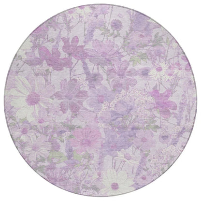 LOOMLAN Rugs Raimana Purple Washable Indoor-Outdoor Rug