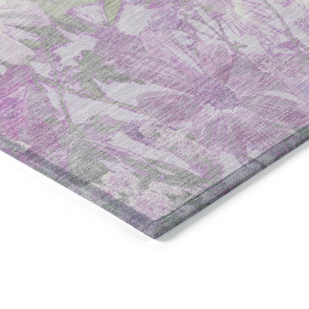 LOOMLAN Rugs Raimana Purple Washable Indoor-Outdoor Rug