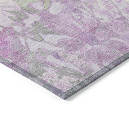LOOMLAN Rugs Raimana Purple Washable Indoor-Outdoor Rug