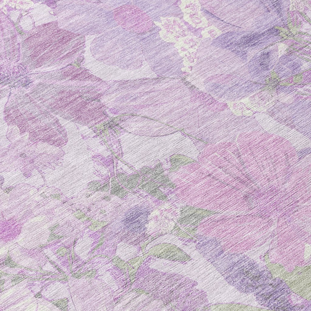 LOOMLAN Rugs Raimana Purple Washable Indoor-Outdoor Rug