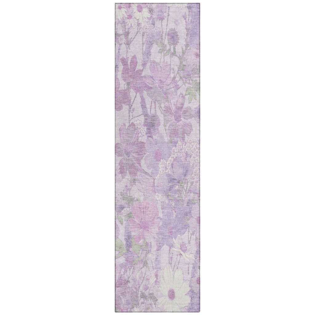 LOOMLAN Rugs Raimana Purple Washable Indoor-Outdoor Rug