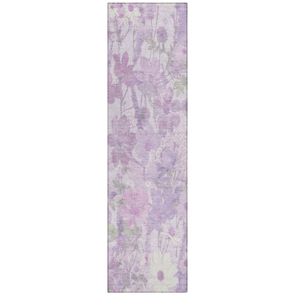 LOOMLAN Rugs Raimana Purple Washable Indoor-Outdoor Rug