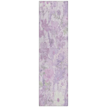 LOOMLAN Rugs Raimana Purple Washable Indoor-Outdoor Rug