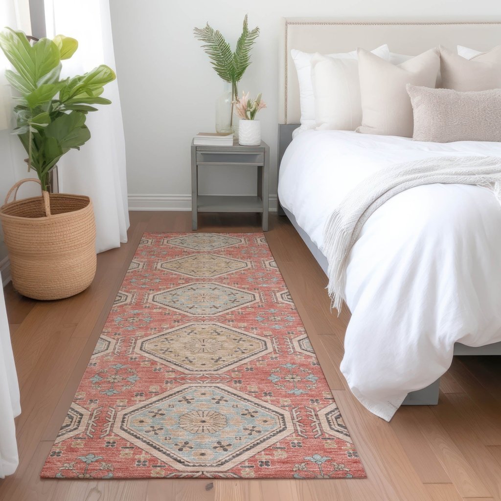 LOOMLAN Rugs Rapsodea Orange Washable Indoor-Outdoor Rug
