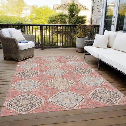 LOOMLAN Rugs Rapsodea Orange Washable Indoor-Outdoor Rug
