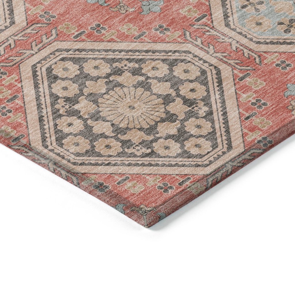 LOOMLAN Rugs Rapsodea Orange Washable Indoor-Outdoor Rug