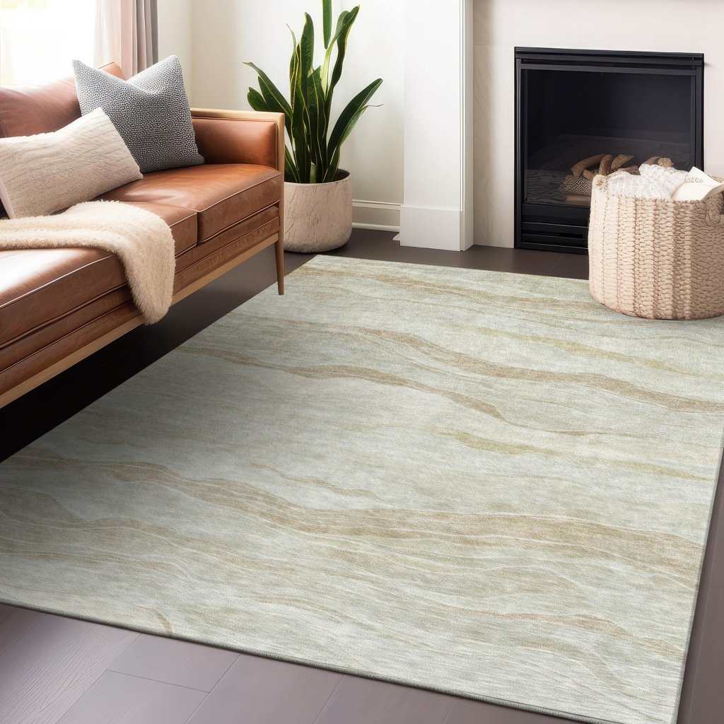 LOOMLAN Rugs Ravella Brown Washable Indoor-Outdoor Rug