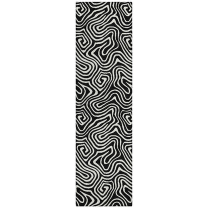 LOOMLAN Rugs Raya Black Washable Indoor-Outdoor Rug