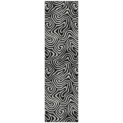 LOOMLAN Rugs Raya Black Washable Indoor-Outdoor Rug