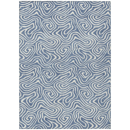 LOOMLAN Rugs Raya Blue Washable Indoor-Outdoor Rug