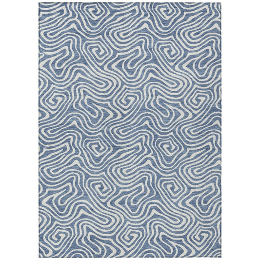 LOOMLAN Rugs Raya Blue Washable Indoor-Outdoor Rug
