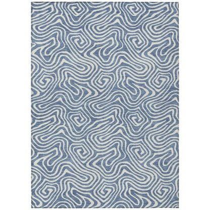 LOOMLAN Rugs Raya Blue Washable Indoor-Outdoor Rug