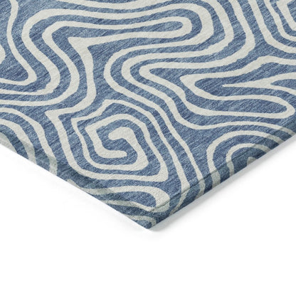 LOOMLAN Rugs Raya Blue Washable Indoor-Outdoor Rug