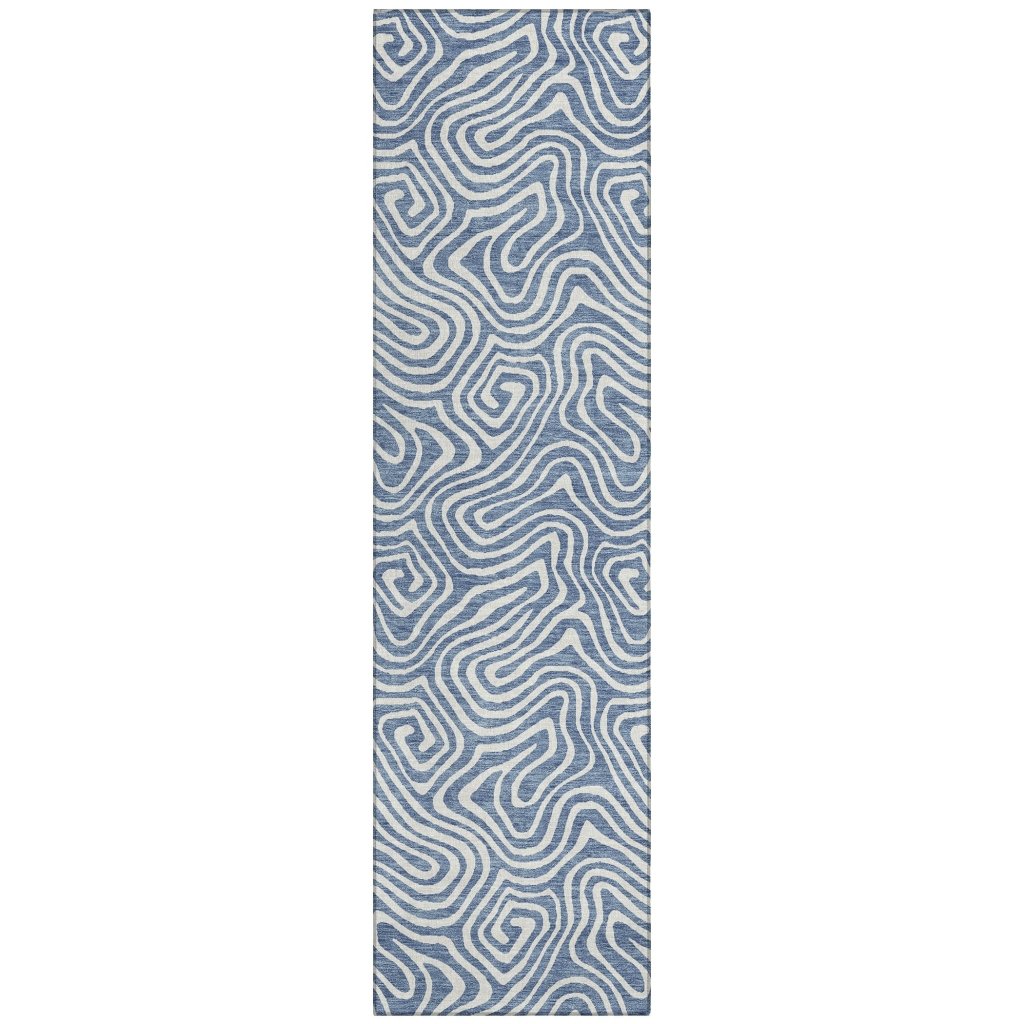 LOOMLAN Rugs Raya Blue Washable Indoor-Outdoor Rug