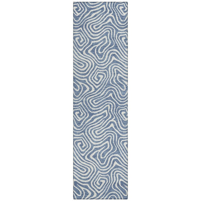 LOOMLAN Rugs Raya Blue Washable Indoor-Outdoor Rug