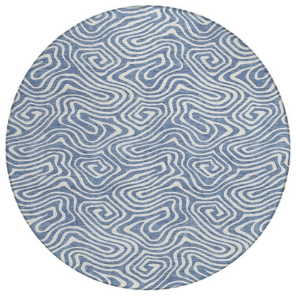 LOOMLAN Rugs Raya Blue Washable Indoor-Outdoor Rug