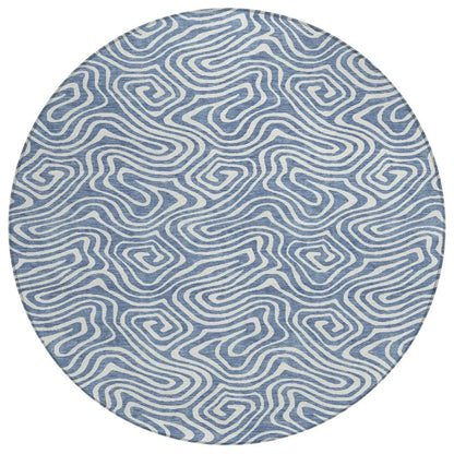 LOOMLAN Rugs Raya Blue Washable Indoor-Outdoor Rug