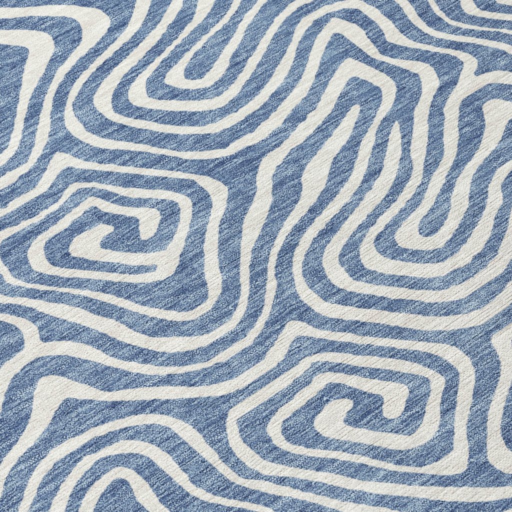 LOOMLAN Rugs Raya Blue Washable Indoor-Outdoor Rug