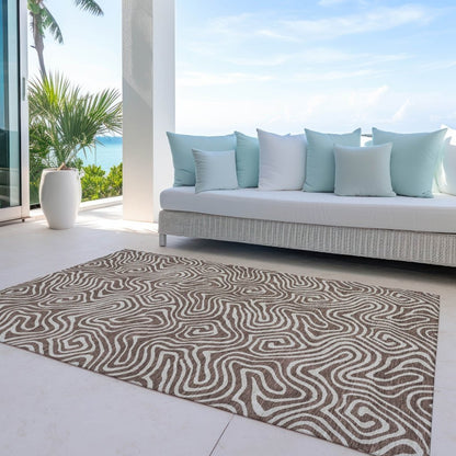 LOOMLAN Rugs Raya Brown Washable Indoor-Outdoor Rug