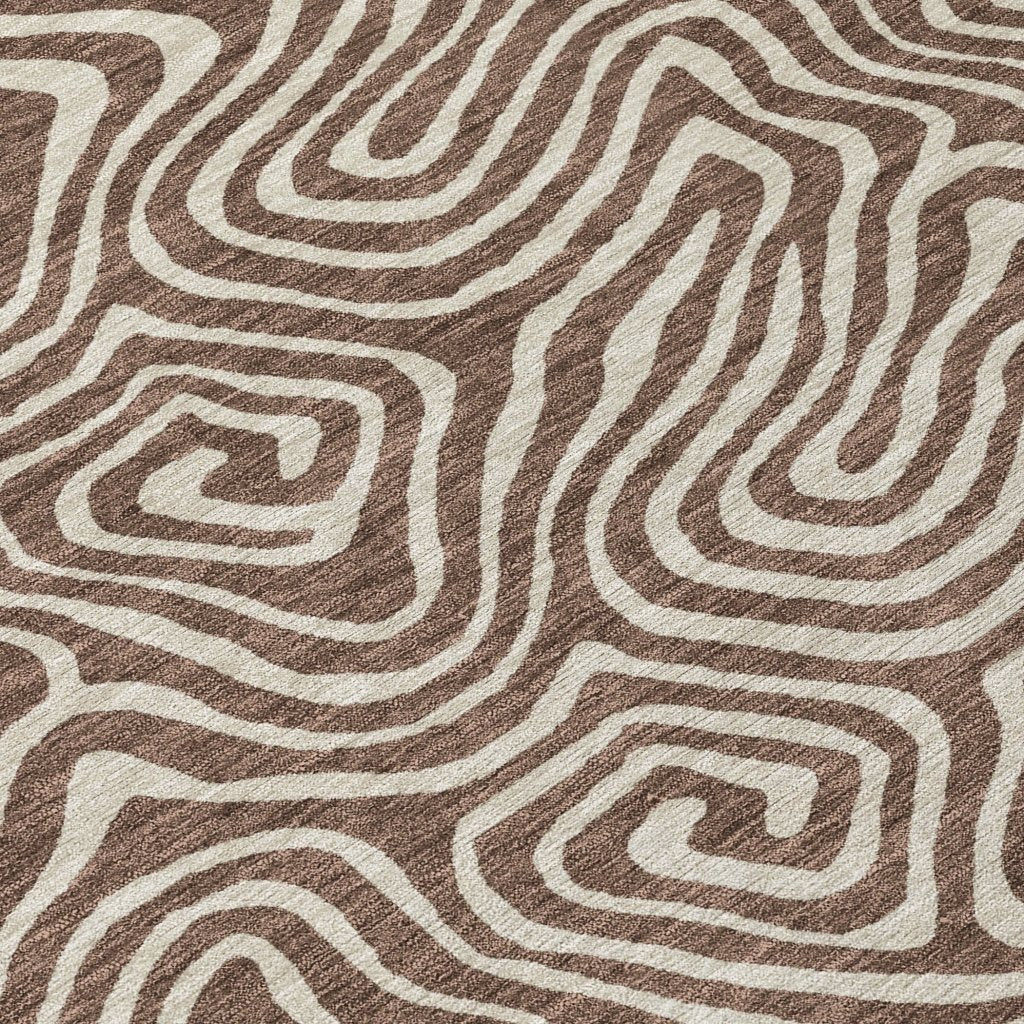 LOOMLAN Rugs Raya Brown Washable Indoor-Outdoor Rug