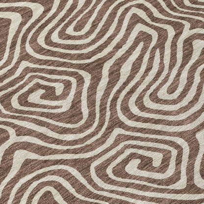 LOOMLAN Rugs Raya Brown Washable Indoor-Outdoor Rug