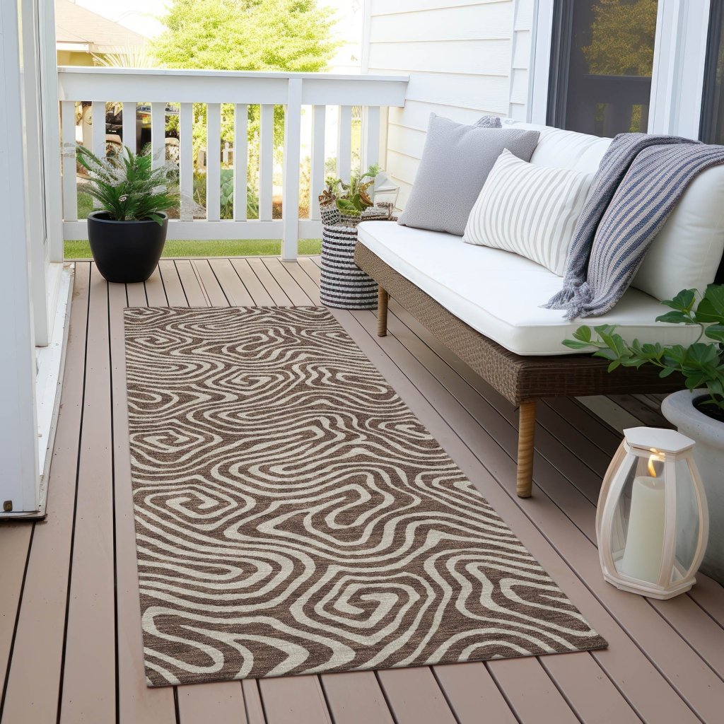 LOOMLAN Rugs Raya Brown Washable Indoor-Outdoor Rug