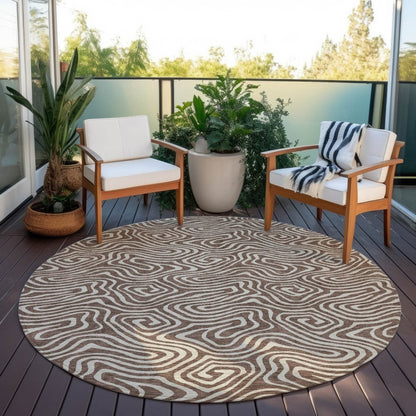 LOOMLAN Rugs Raya Brown Washable Indoor-Outdoor Rug