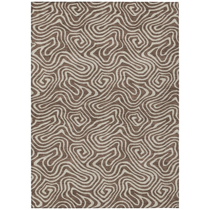 LOOMLAN Rugs Raya Brown Washable Indoor-Outdoor Rug