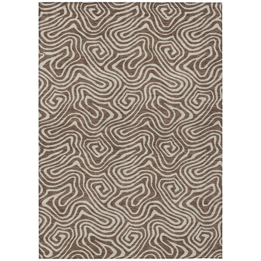 LOOMLAN Rugs Raya Brown Washable Indoor-Outdoor Rug